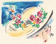 Straw Hat With Flowers